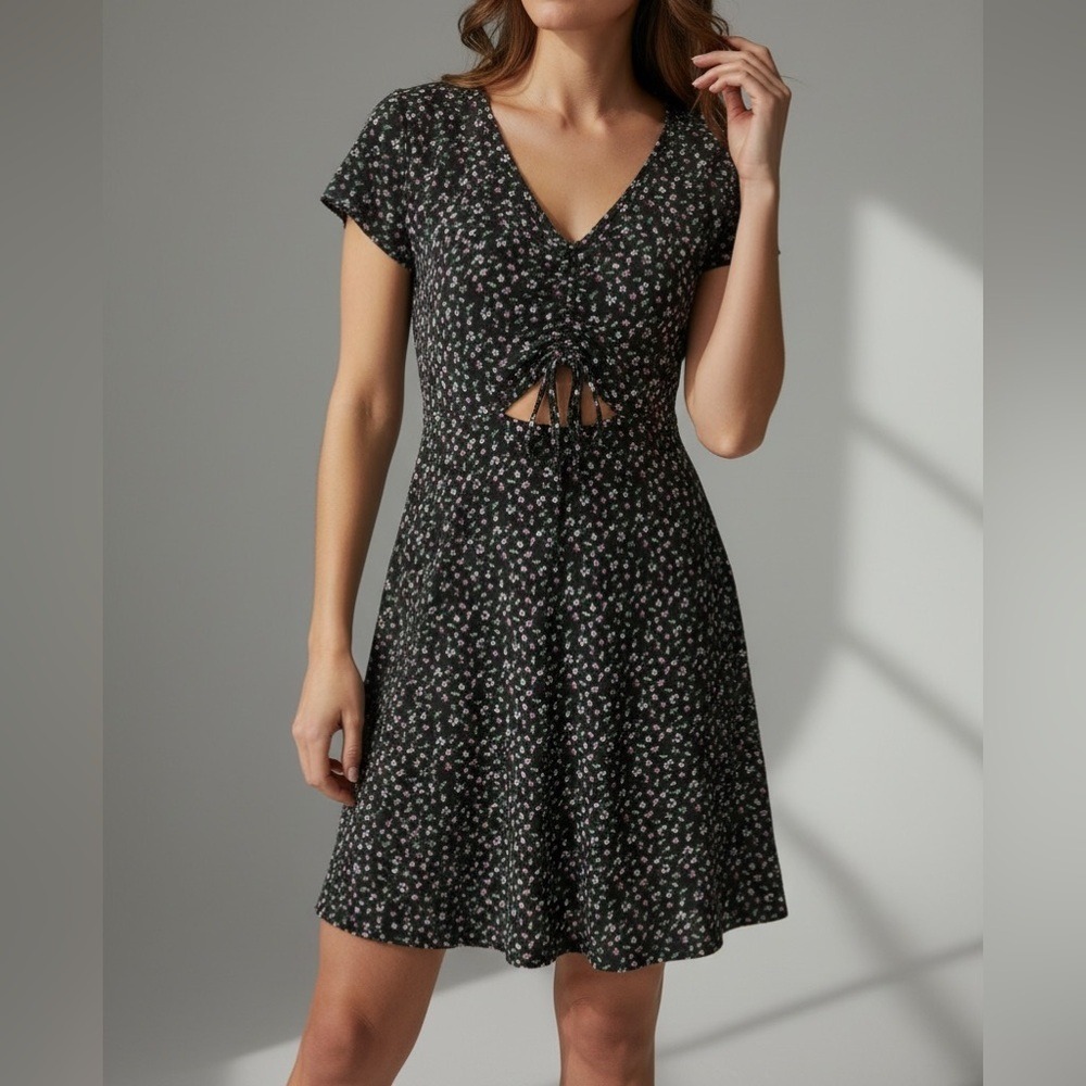 Arizona‎ Jean Co Floral Cutout Dress Women Medium Black